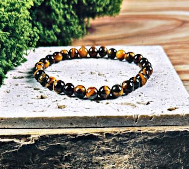 Gold Tiger's Eye Bead Bracelet